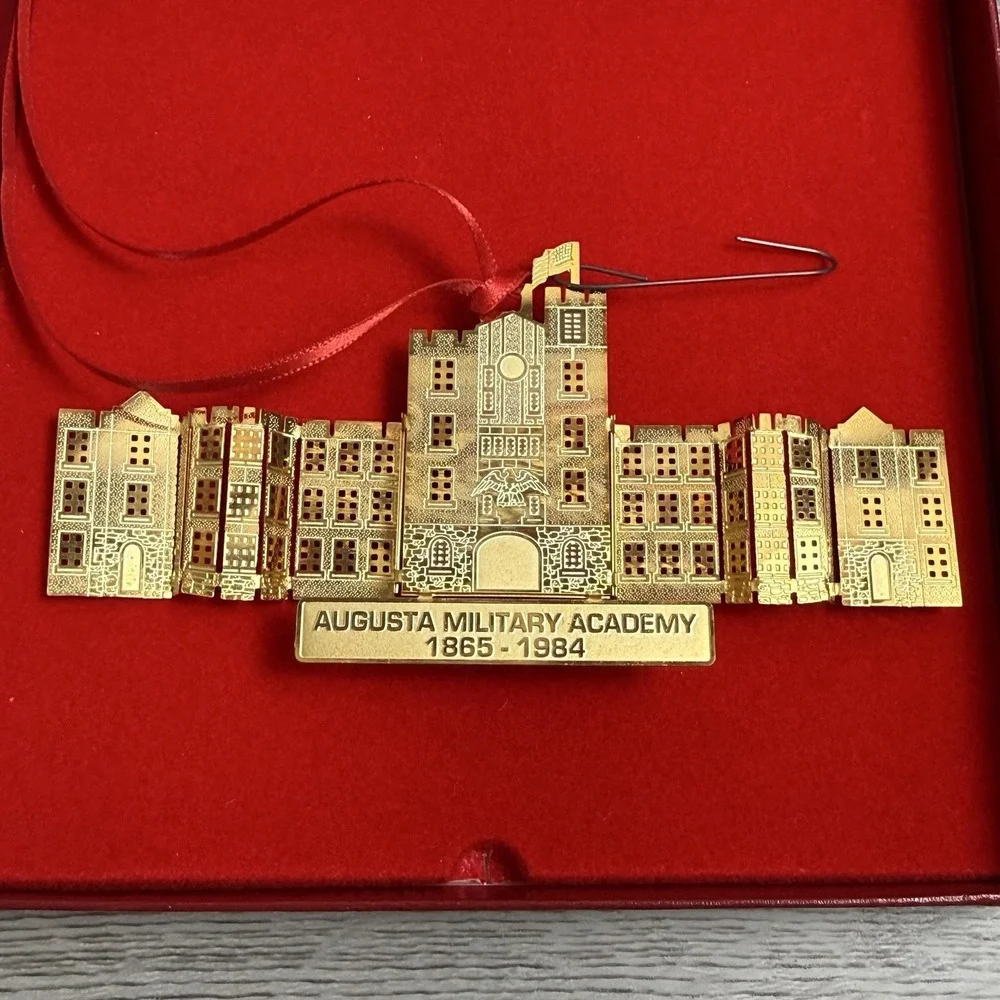 Vintage Augusta Military Academy 1960-61 Catalog Gold Ornament Belt Buckle Lot